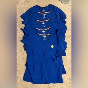 SET OF 5 DICKIES EDS ESSENTIALS GALAXY BLUE SCRUB TOPS SIZE MEDIUM